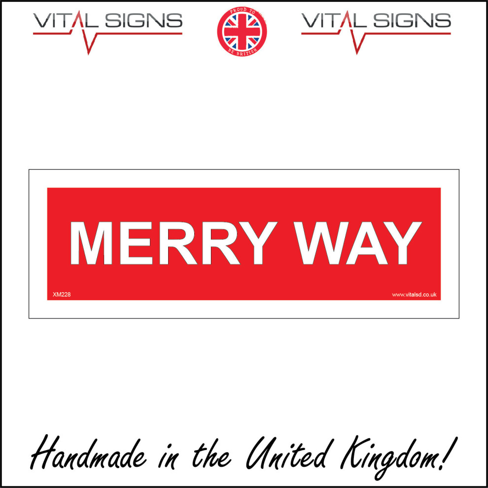 (300 x 100mm - 12 x 4, 3mm Standard Foamex Foamboard) ZM228 Merry Way Sign Christmas Novelty Street Road Home Decoration Gift red-image-OPC-P5WKTMJ-NEW