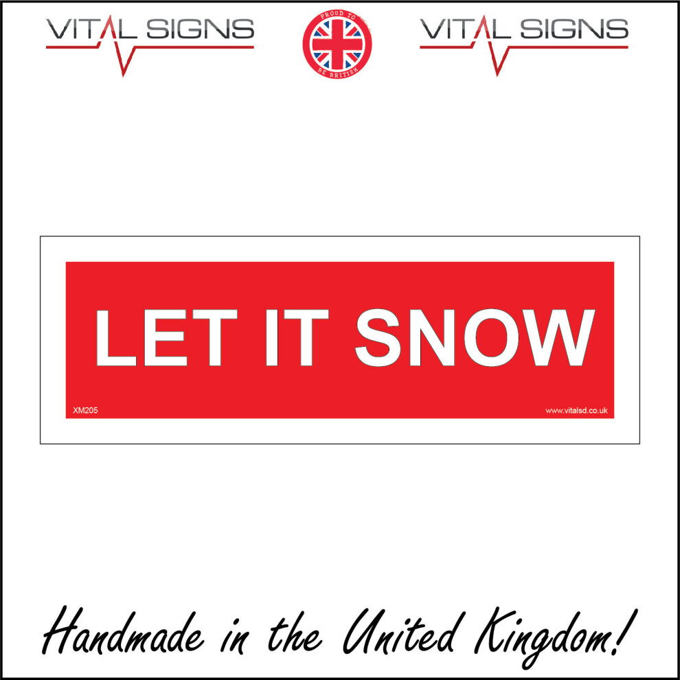 (600 x 200mm - 24 x 8, Sticker / Sav - White Background) XM205 Let It Snow Sign Christmas Novelty Street Road Home Decoration Gift red-image-OPC-P5WKV28-NEW