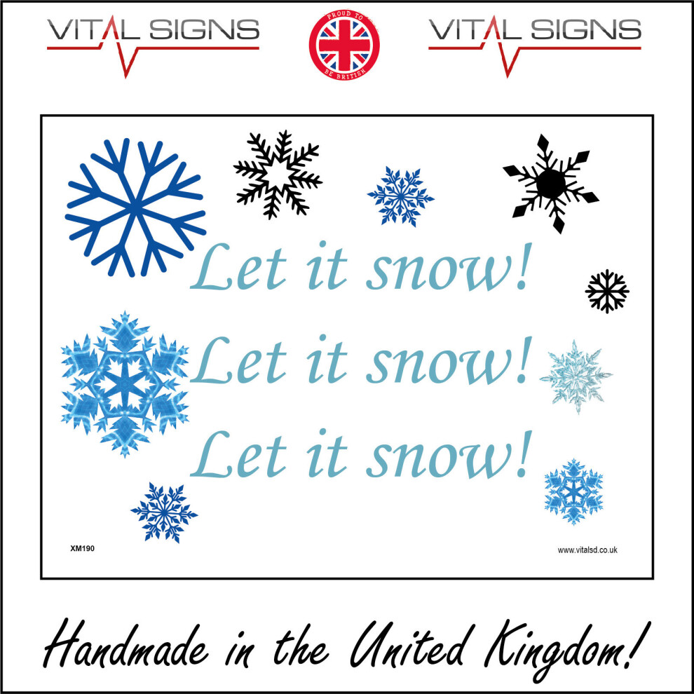 (400 x 300mm - 16 x 12, Dibond / Composite Aluminium) XM190 Let It Snow Let It Snow Let It Snow Sign christmas decoration blue-image-OPC-P5WKVWW-NEW