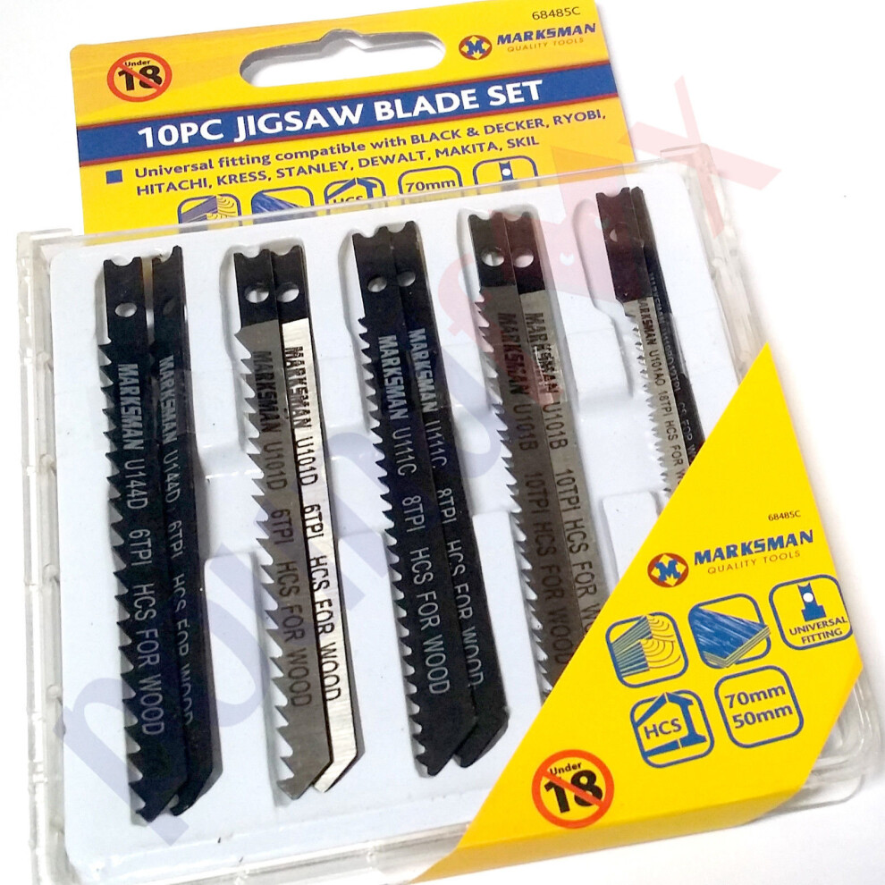 10pc DIY Jigsaw Universal Blade Set