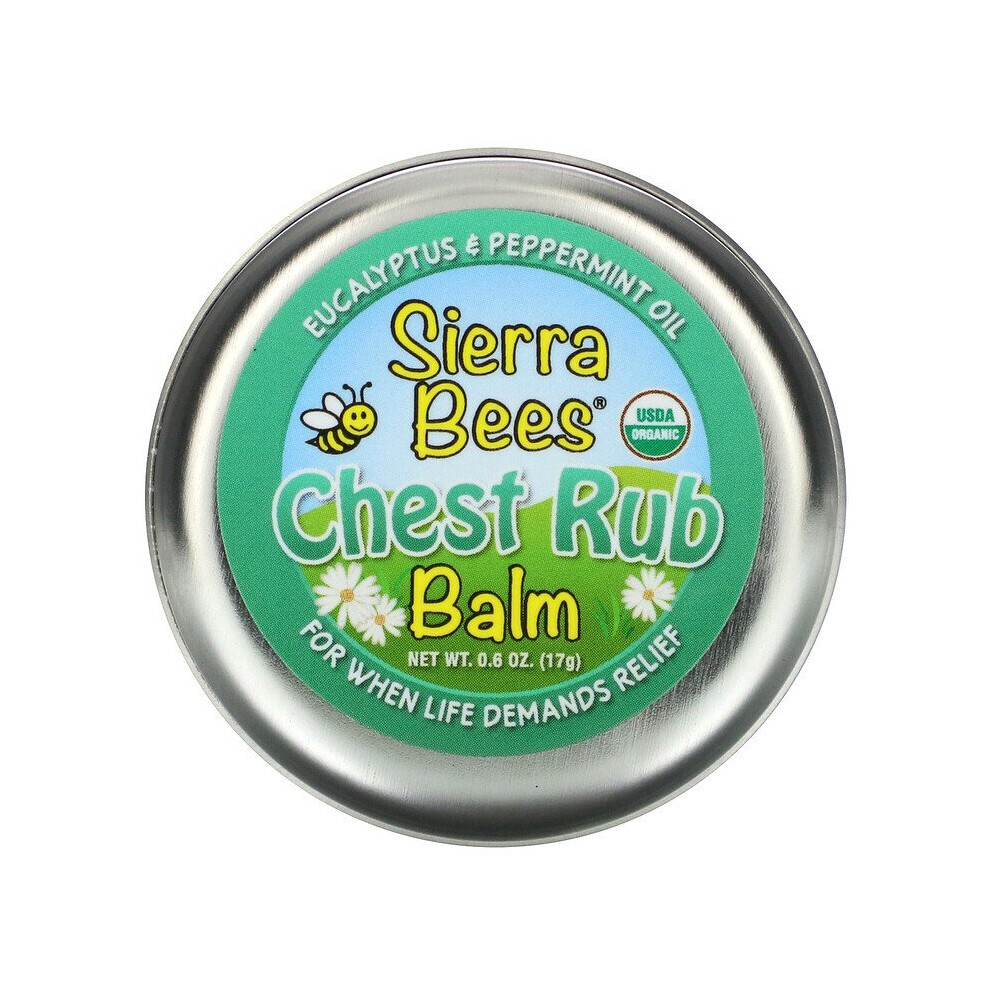 Sierra Bees, Chest Rub Balm, Eucalyptus & Peppermint, 0.6 oz (17 g)-image-OPC-P5WKWDN-NEW