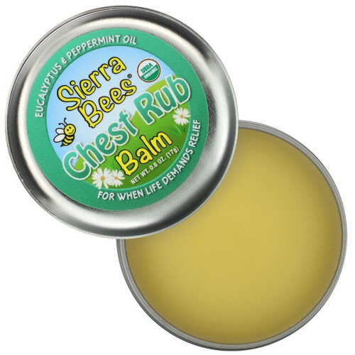 Sierra Bees, Chest Rub Balm, Eucalyptus & Peppermint, 0.6 oz (17 g) 1