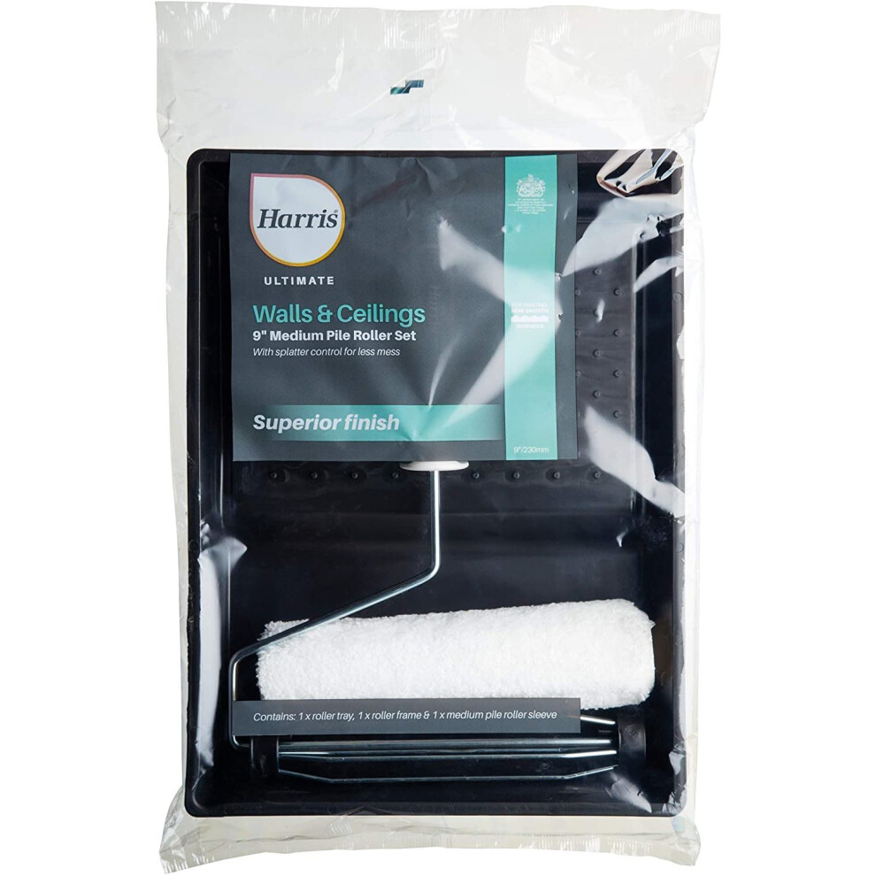 Harris Ultimate Walls & Ceilings Set 9In, Medium Pile Roller 5056287402292