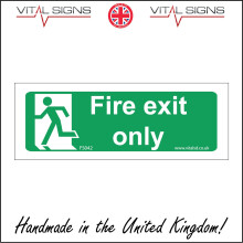 (150 x 50mm - 6 x 2, Magnetic - Vehicle Grade) FS042 Fire Exit Only SIGN running man emergency workplace school public