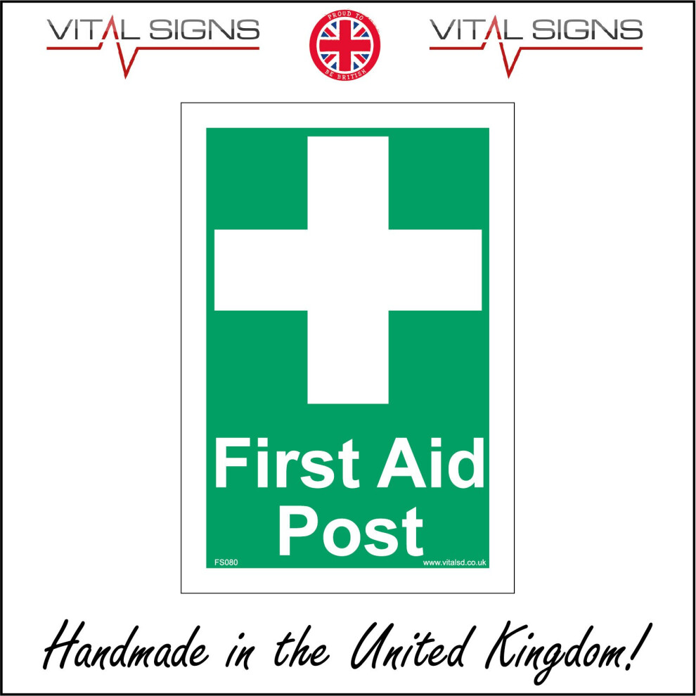 (300 x 400mm - 12 x 16, Sticker / Sav - White Background) FS080 First Aid Post SIGN cross medical advice nurse factory workplace aider-image-OPC-P5WM6S7-NEW