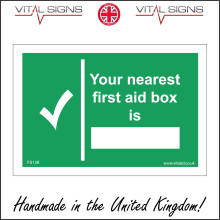 (200 x 150mm - 8 x 6, Sticker / Sav - White Background) FS126 Your Nearest First Aid Box Is SIGN medical nurse cross bandage health