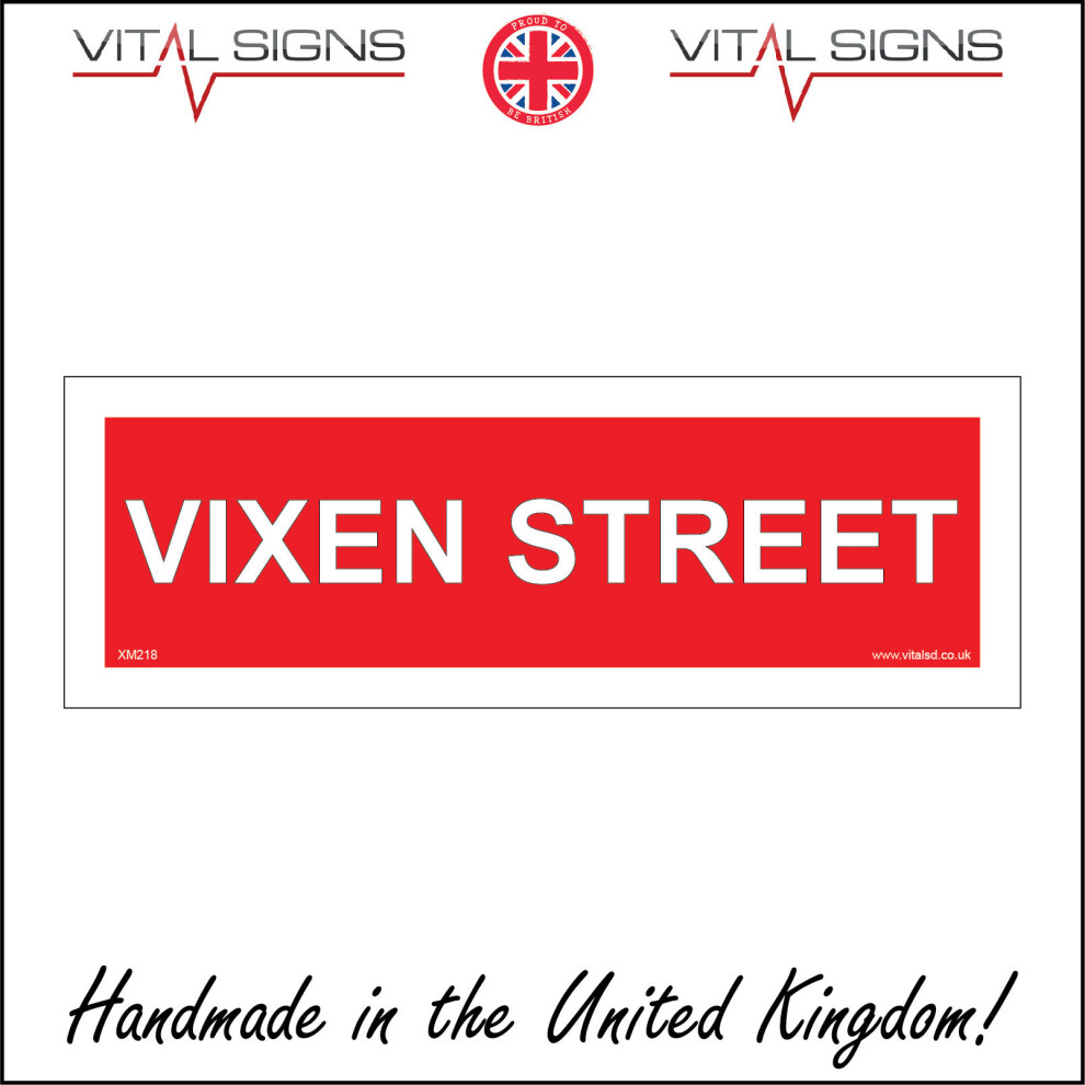 (450 x 150mm - 18 x 6, 1mm Pvc Foamex) XM218 Vixen Street Sign Christmas Novelty Street Road Home Decoration Gift red-image-OPC-P5WKPK9-NEW