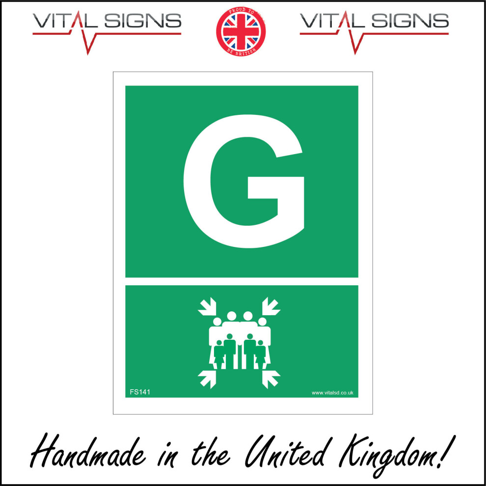 (450 x 600mm - 18 x 24, 3mm Standard Foamex Foamboard) FS141 Fire Assembly Point G SIGN Office Work Factory alphabet warehouse school-image-OPC-P5WM9TS-NEW