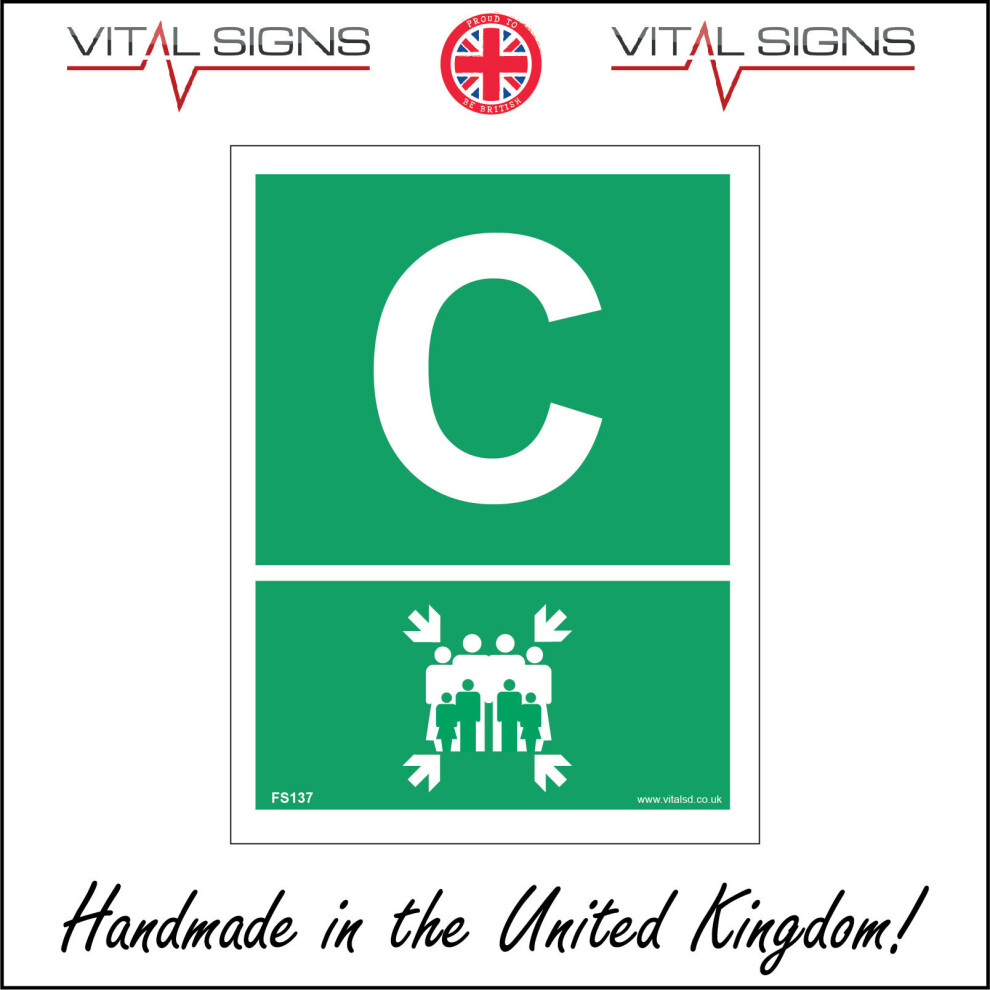 (200 x 300mm - 8 x 12, 10mm Extra Heavy Duty Foamex Foamboard) FS137 Fire Assembly Point C SIGN Office Work Factory alphabet family  school-image-OPC-P5WMBK6-NEW