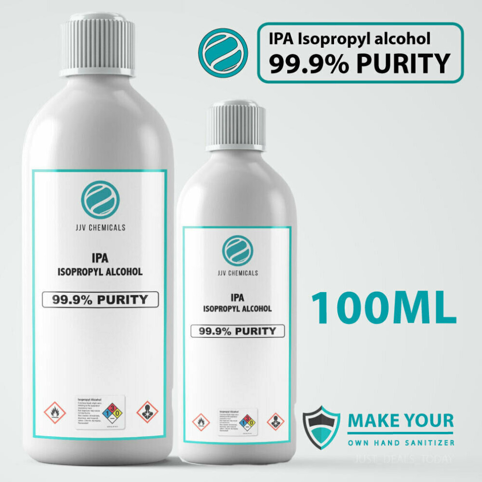 Jjv Chemicals (100Ml) Ipa Isopropyl Alcohol Pure Rubbing Alcohol Antiseptic Disinfectant 99.9% Purity