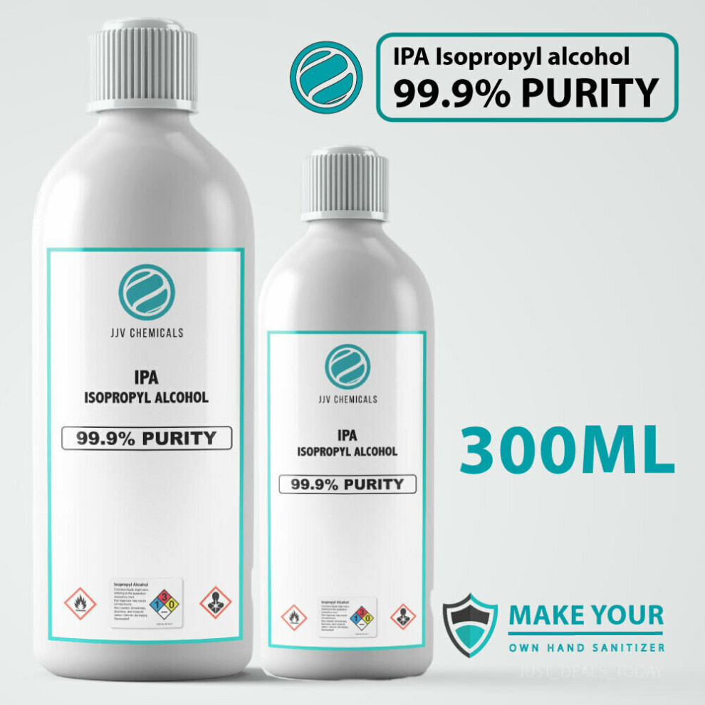 Jjv Chemicals (300Ml) Ipa Isopropyl Alcohol Pure Rubbing Alcohol Antiseptic Disinfectant 99.9% Purity