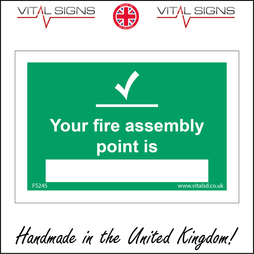 (600 x 400mm - 24 x 16, 5mm Heavy Duty Foamex Foamboard) FS245 Your Fire Assembly Point Is Sign location box to write in work shop studio-image-OPC-P5WMNJM-NEW