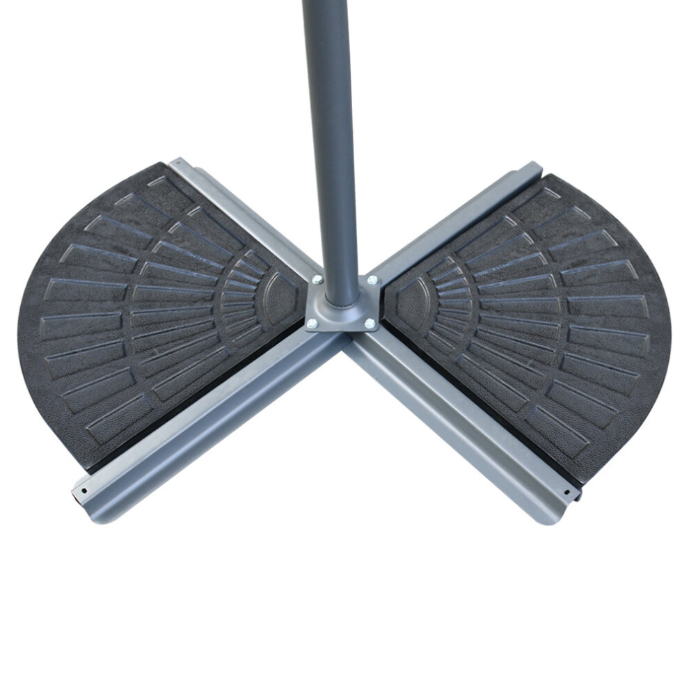 Homegalaxy Parasol Base Weights Concrete Stand Heavy Duty For Hanging Cantilever Banana Umbrella - Fan Shape