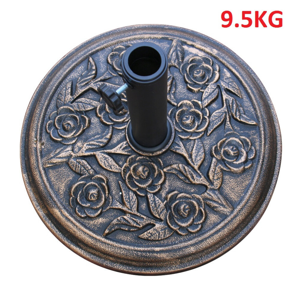 Bronze Cast Iron Effect Parasol Base Heavy Duty Garden Umbrella Stand Weights -9.5Kg