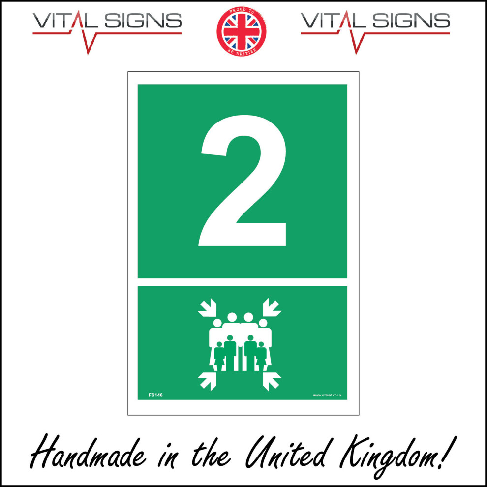 (200 x 300mm - 8 x 12, Dibond / Composite Aluminium) FS146 Fire Assembly Point 2 SIGN Office Work Factory number construction site-image-OPC-P5WMBCB-NEW