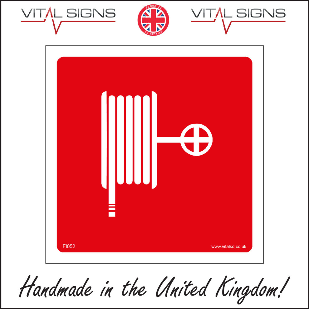 (100 x 100mm - 4 x 4, 3mm Standard Foamex Foamboard) FI052 Fire Hose SIGN reel emergency factory workplace office hydrant public-image-OPC-P5WMYGR-NEW