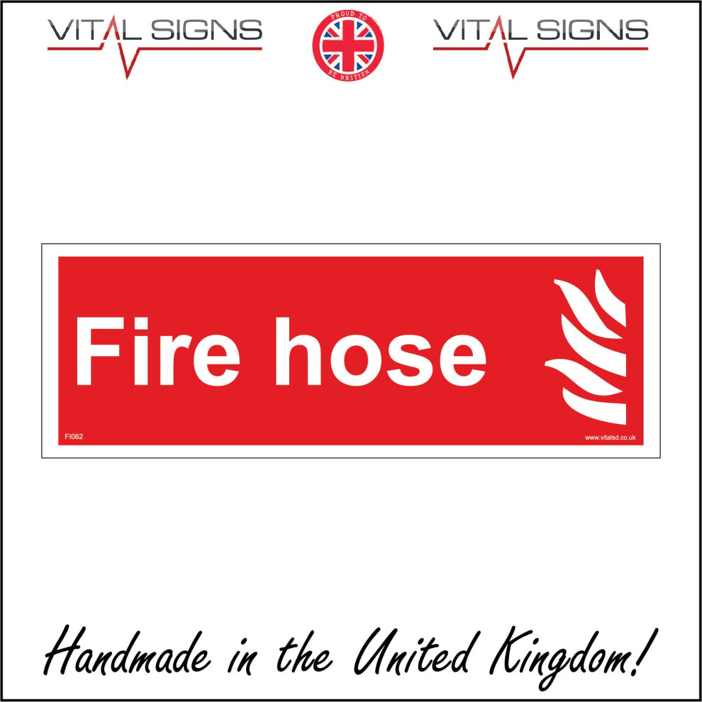 (300 x 100mm - 12 x 4, Dibond / Composite Aluminium) FI062 Fire Hose SIGN emergency alarm alert reel garage factory construction-image-OPC-P5WMZ5F-NEW
