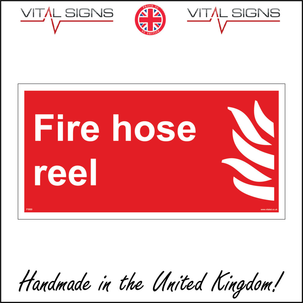 (600 x 300mm - 24 x 12, Dibond / Composite Aluminium) FI069 Fire Hose Reel SIGN flames hydrant alarm bell sound wall plaque office-image-OPC-P5WMZKK-NEW