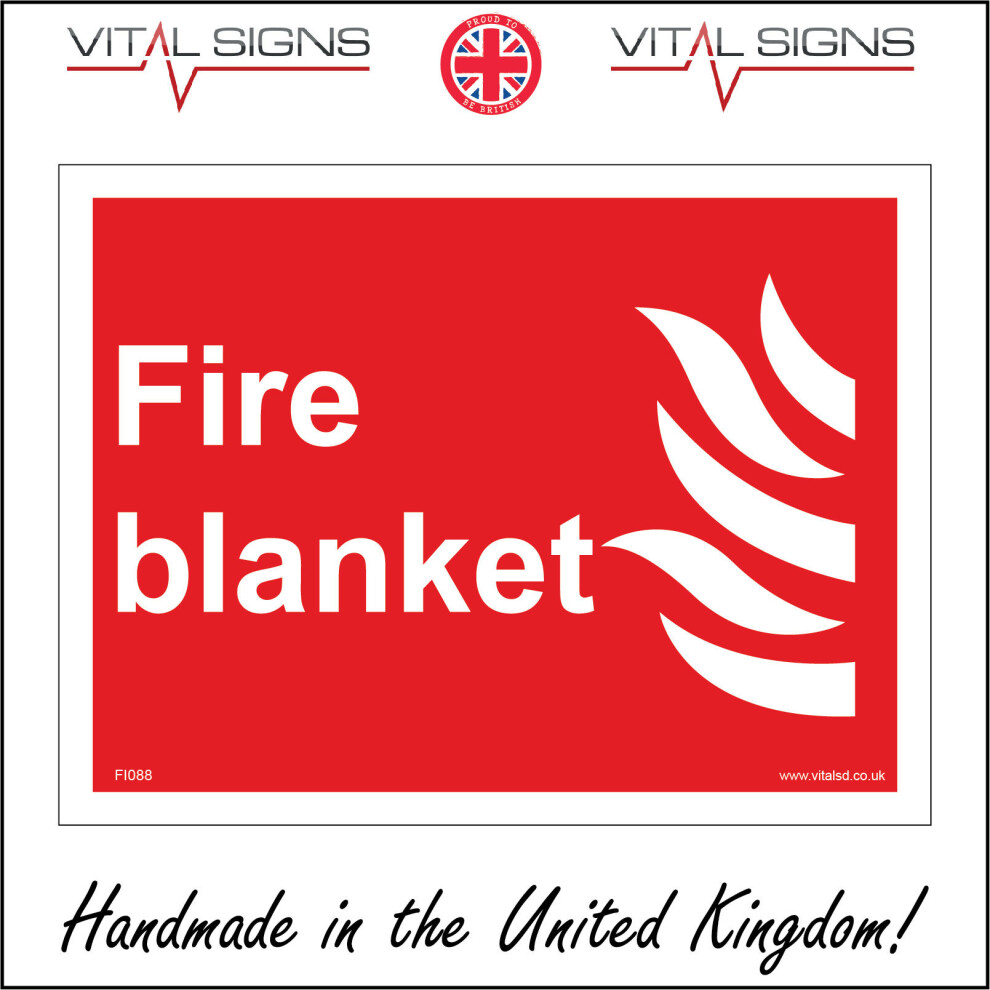 (600 x 400mm - 24 x 16, Dibond / Composite Aluminium) FI088 Fire Blanket SIGN garage home office kitchen camping car emergency alert-image-OPC-P5WN657-NEW