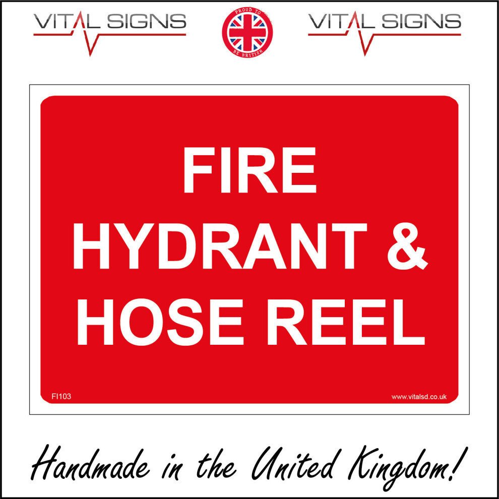 (600 x 400mm - 24 x 16, 1mm Pvc Foamex) FI103 Fire Hydrant & Hose Reel SIGN water point alert alarm emergency public-image-OPC-P5WN6DX-NEW
