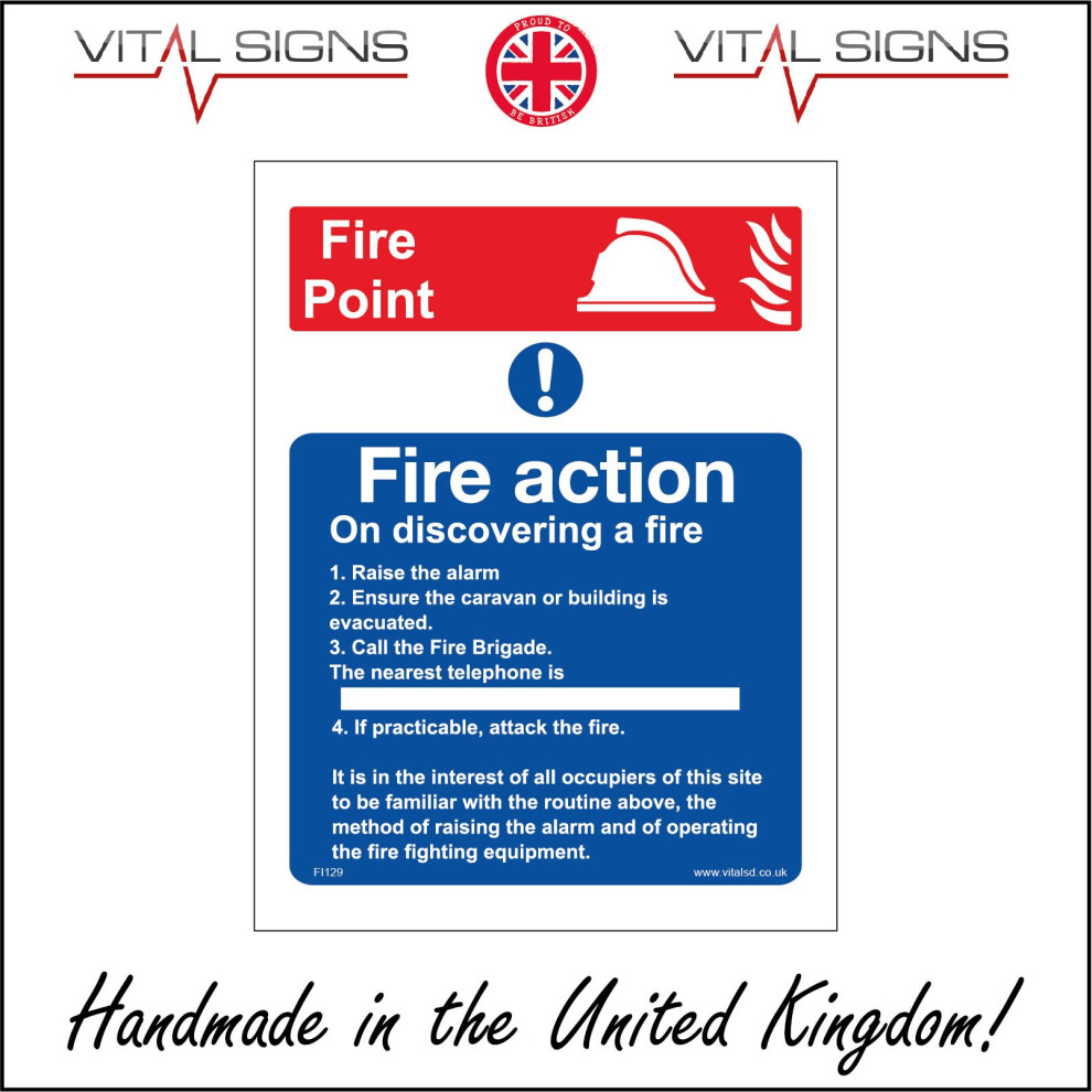 (400 x 600mm - 16 x 24, 10mm Extra Heavy Duty Foamex Foamboard) FI129 Fire Point SIGN assembly assemble emergency evacuate workplace alarm-image-OPC-P5WN77R-NEW
