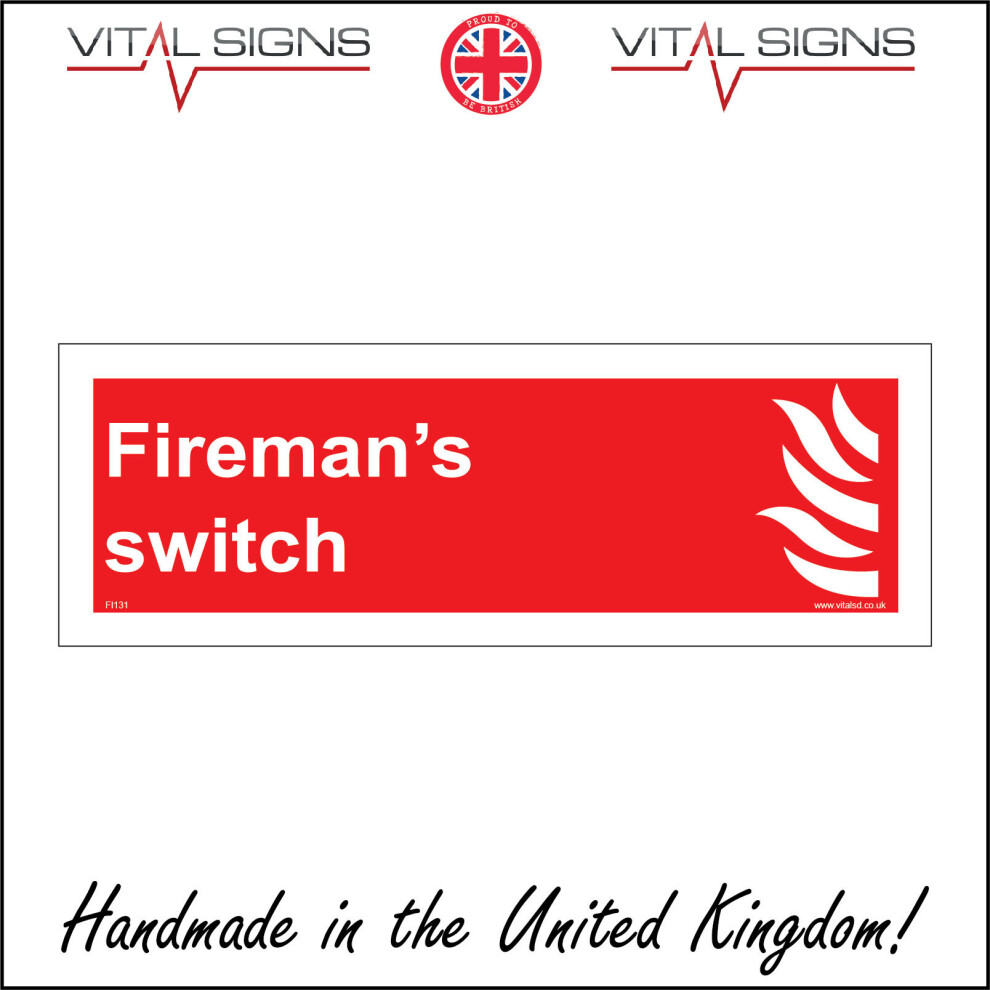 (600 x 200mm - 24 x 8, 1mm Pvc Foamex) FI131 Firemans Switch SIGN emergency device alarm workplace warehouse-image-OPC-P5WN7HM-NEW