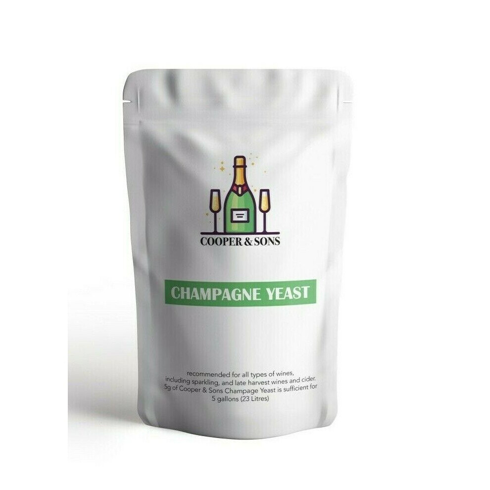 (10g) Champagne Yeast for All SPARKLING Wine & Cider Super Yeast by Cooper & Sons