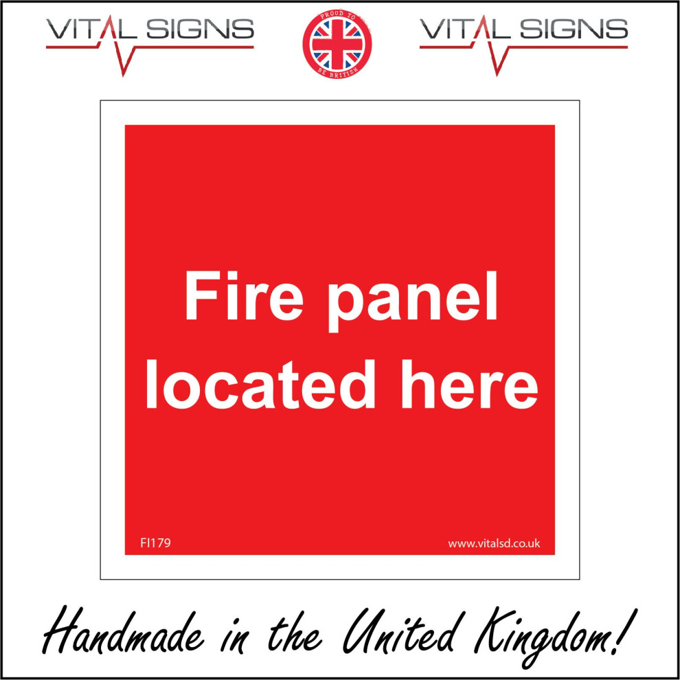 (250 x 250mm - 10 x 10, Dibond / Composite Aluminium) FI179 Fire Panel Located Here Emergency Control Alarm System Evacuation Sign-image-OPC-P5WNFTR-NEW