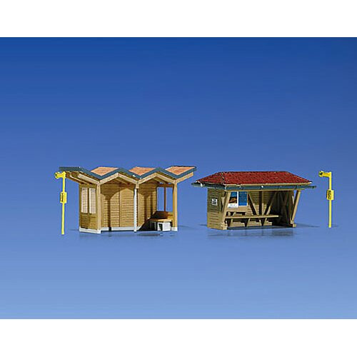 FALLER Bus Stop Shelters Model Kit (2) III HO Gauge 180587