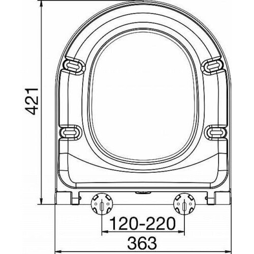 EUROSHOWERS (Short D Slim) SLIM D Shape Slow Close Quick Release Toilet Seats 1