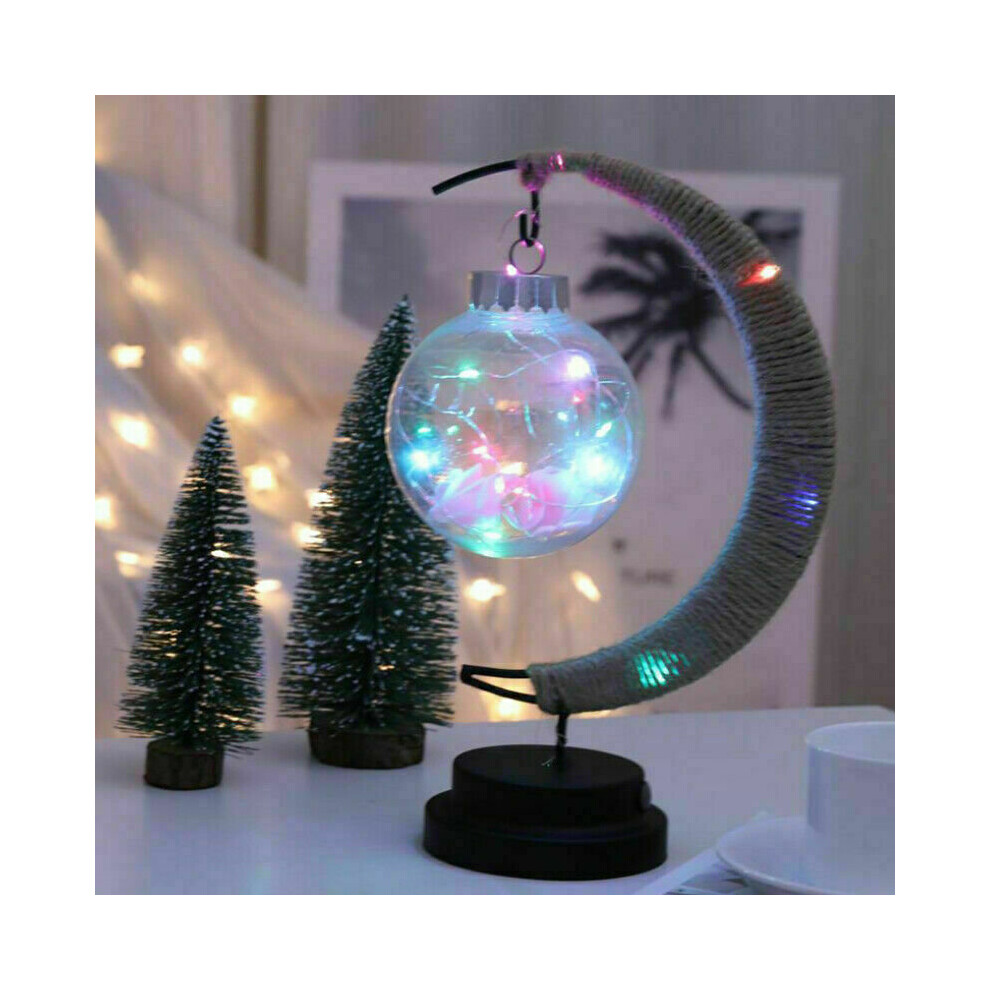 (Multicolored) LED Moon Shape Night Light Bedside Desk Lamp