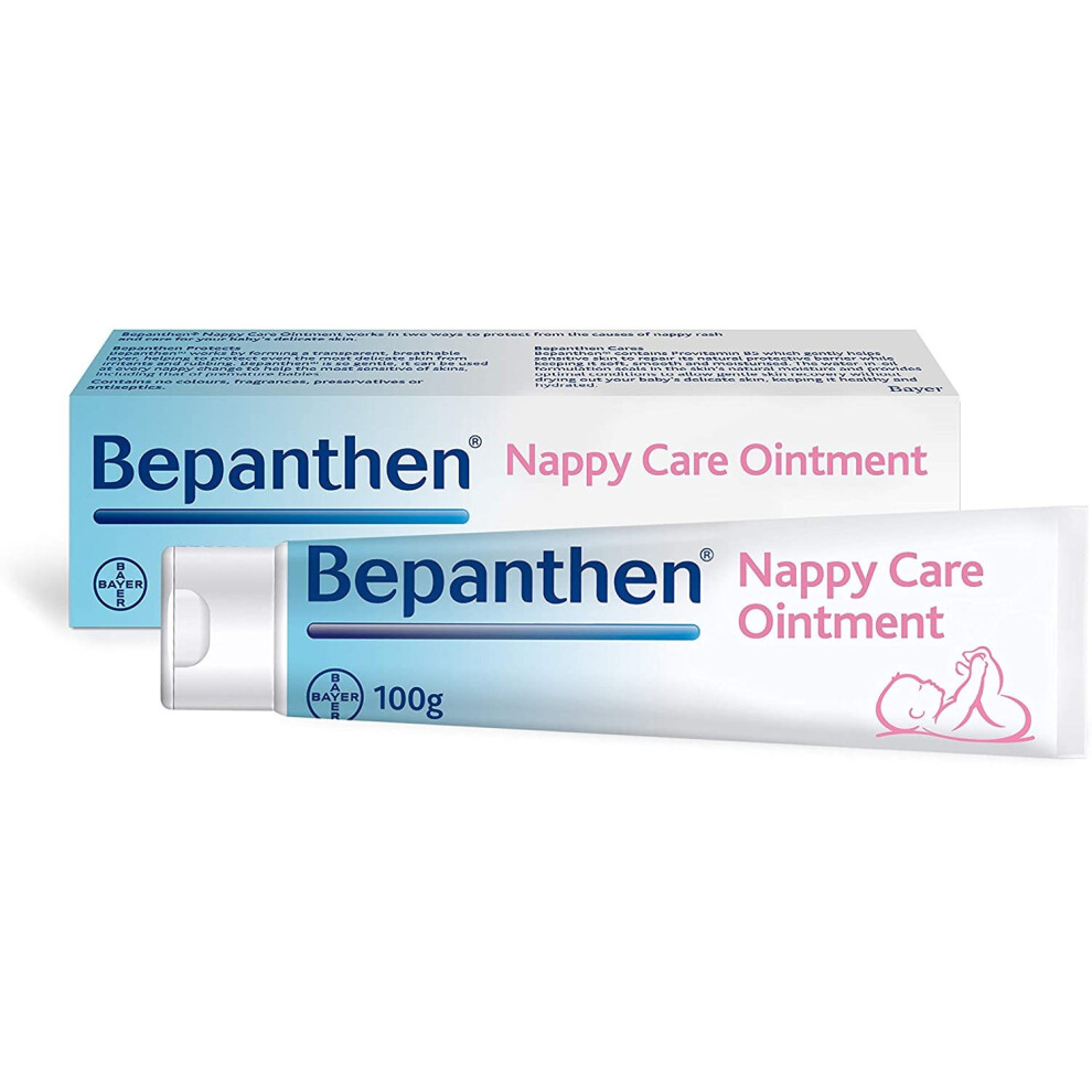 Bepanthen Nappy Care Ointment, Barrier Nappy Cream, Protect from the Causes of Nappy Rash and Aids Natural Recovery of Skin with Provitamin B5, 100 g