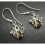 Real amber bee drop earrings, solid Sterling Silver. 6