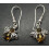 Real amber bee drop earrings, solid Sterling Silver. 3