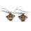 Real amber bee drop earrings, solid Sterling Silver. 4