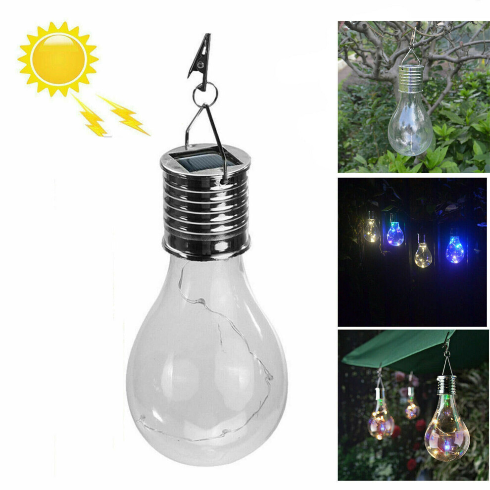 Waterproof Hanging Solar LED Light Bulbs Rotatable Outdoor Garden Camping Lamp Multi-color