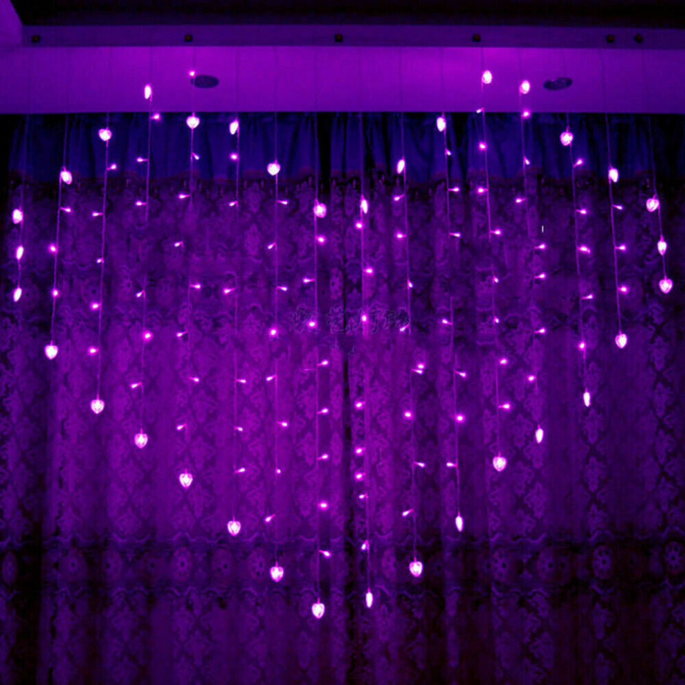 (Purple) Starry Heart Shape Led Strip Lights holiday Lighting Home Decor