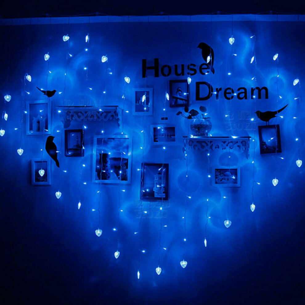 (Blue) Starry Heart Shape Led Strip Lights holiday Lighting Home Decor