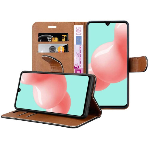 (Black) For Galaxy A41 Phone Wallet Book Leather Case 1