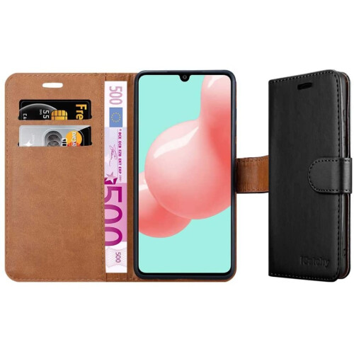 (Black) For Galaxy A41 Phone Wallet Book Leather Case 2