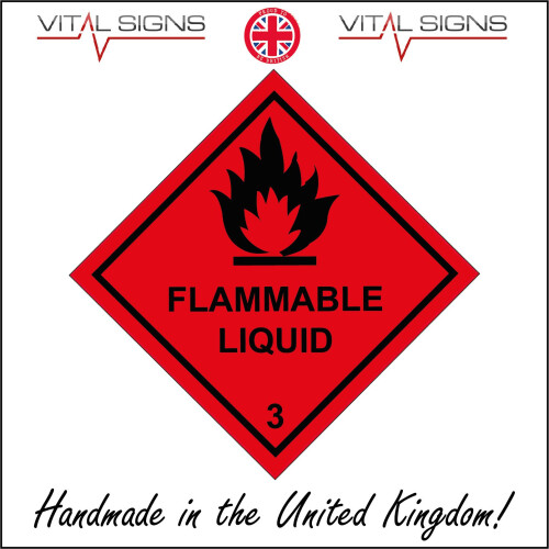 (200 x 200mm - 8 x 8, Sticker / Sav - White Background) HA035 Flammable ...