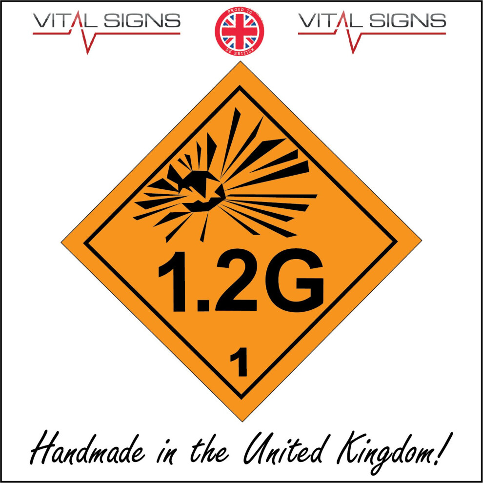 (600 x 600mm - 24 x 24, 1mm Pvc Foamex) HA011 1.2G Hazard SIGN danger explosive COSHH fire bang bomb discharge-image-OPC-P5WNTY6-NEW