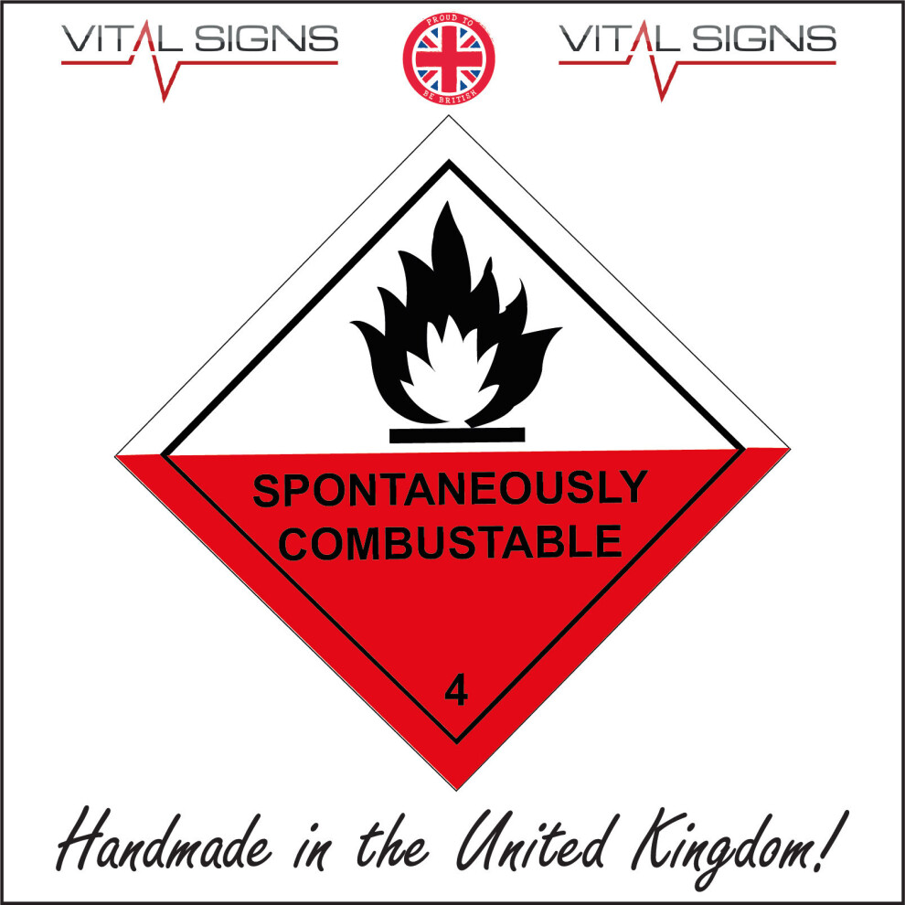 (1200 x 1200mm - 47 x 47, 10mm Extra Heavy Duty Foamex Foamboard) HA047 Spontaneously Combustible SIGN dangerous hazardous ignite flammable-image-OPC-P5WNVDB-NEW