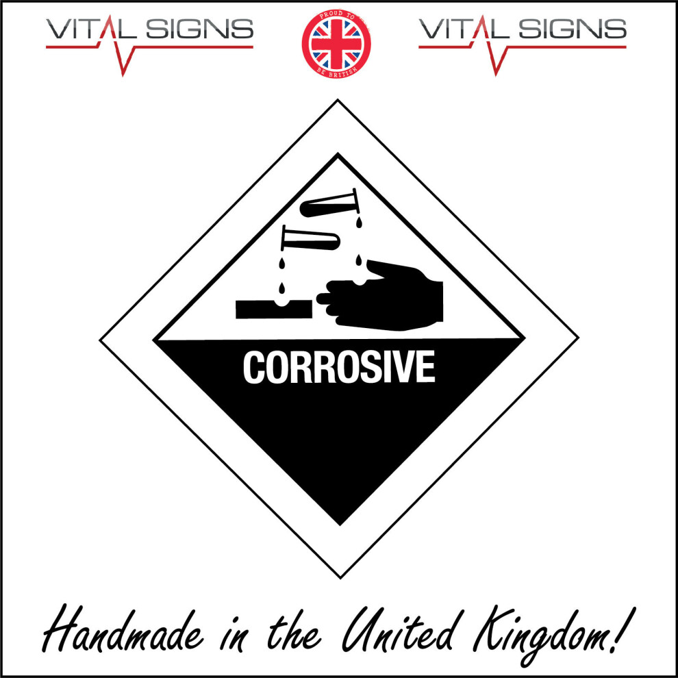 (400 x 400mm - 16 x 16, 1mm Pvc Foamex) CORROSIVE SIGN HA051 SAFETY STICKER RIGID INDOOR OUTDOOR Buy 2 get 1 Free-image-OPC-P5WNVX9-NEW