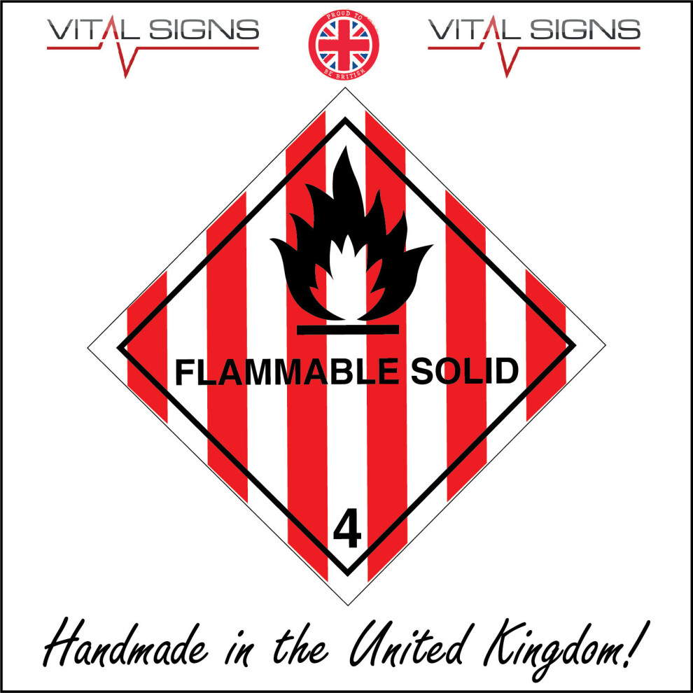 (150 x 150mm - 6 x 6, 5mm Heavy Duty Foamex Foamboard) HA036 Flammable Solid SIGN dangerous chemical hazardous explosive burn fire-image-OPC-P5WNWBR-NEW