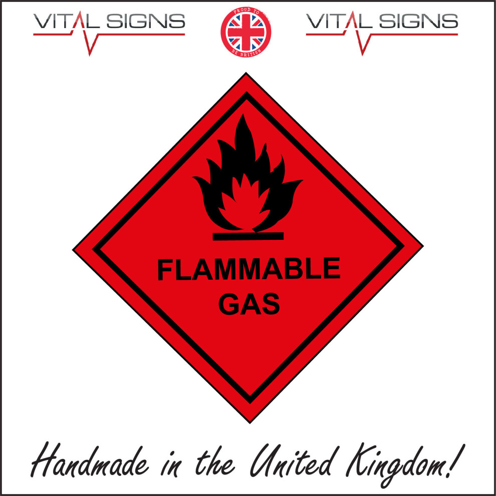 (250 x 250mm - 10 x 10, 3mm Standard Foamex Foamboard) FLAMMABLE GAS SIGN HA054 SAFETY STICKER RIGID INDOOR OUTDOOR-image-OPC-P5WNWWS-NEW