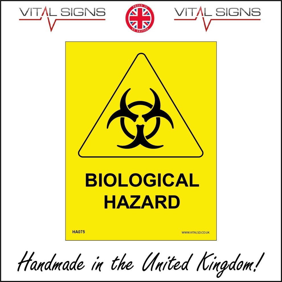(300 x 400mm - 12 x 16, Sticker / Sav - White Background) BIOLOGICAL HAZARD SIGN HA075 SAFETY STICKER RIGID INDOOR OUTDOOR-image-OPC-P5WNZGZ-NEW