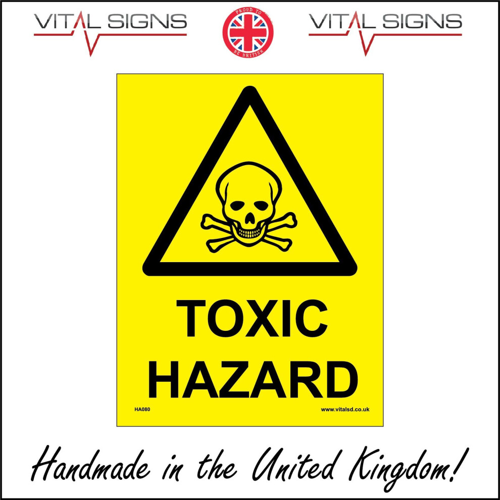 (150 x 200mm - 6 x 8, Dibond / Composite Aluminium) TOXIC HAZARD SIGN HA080 SAFETY STICKER RIGID INDOOR OUTDOOR-image-OPC-P5WNZQH-NEW