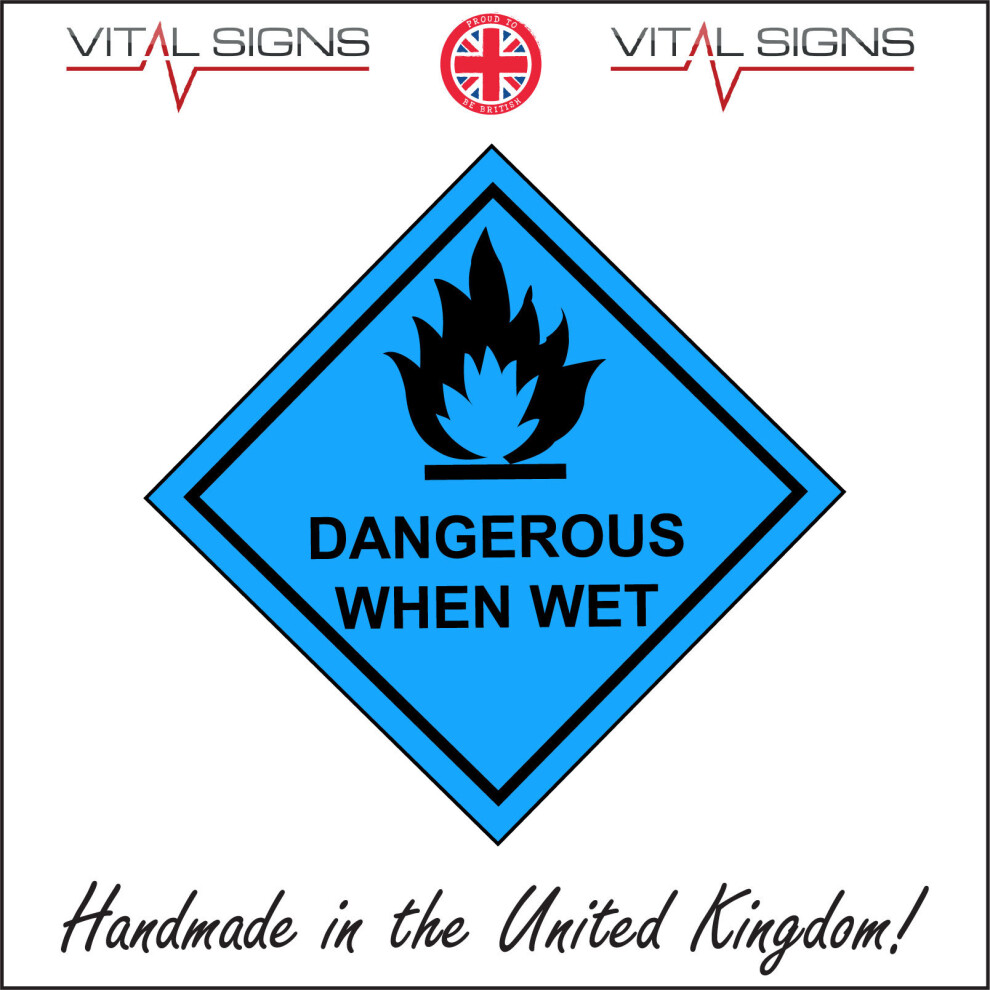 (450 x 450mm - 18 x 18, 1mm Pvc Foamex) DANGEROUS WHEN WET SIGN HA053 SAFETY STICKER RIGID INDOOR OUTDOOR-image-OPC-P5WP298-NEW