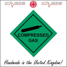 (100 x 100mm - 4 x 4, Magnetic - Vehicle Grade) COMPRESSED GAS SIGN HA084 SAFETY STICKER RIGID INDOOR OUTDOOR